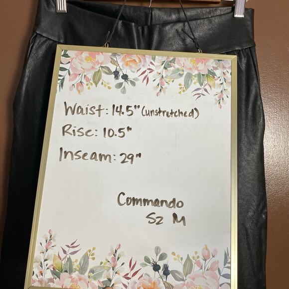 Commando Sz M Revolve Faux Leather Jogger Stretch Waist Pockets Edgy Rockabilly - Picture 12 of 12